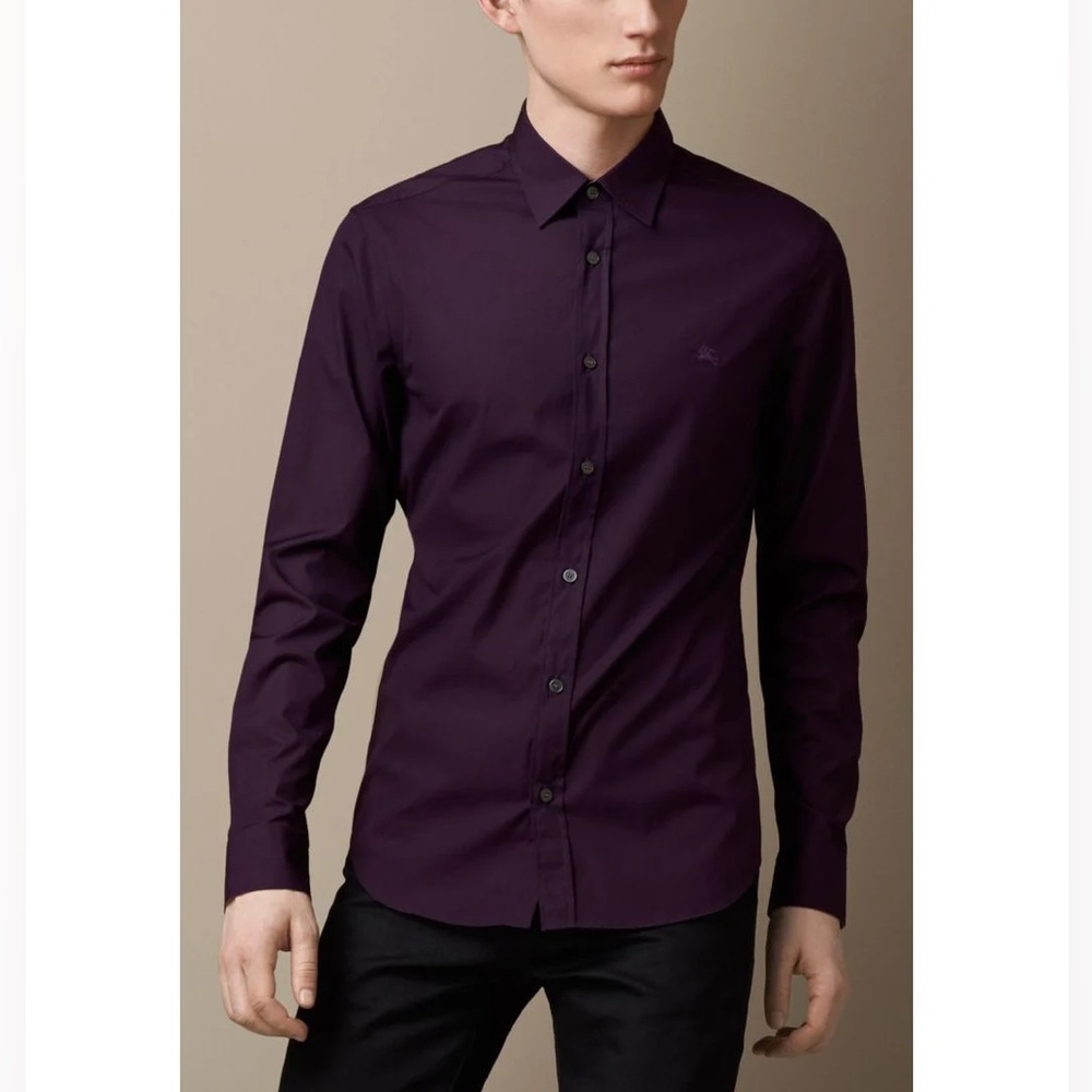 Burberry Long Sleeve Shirt in color purple